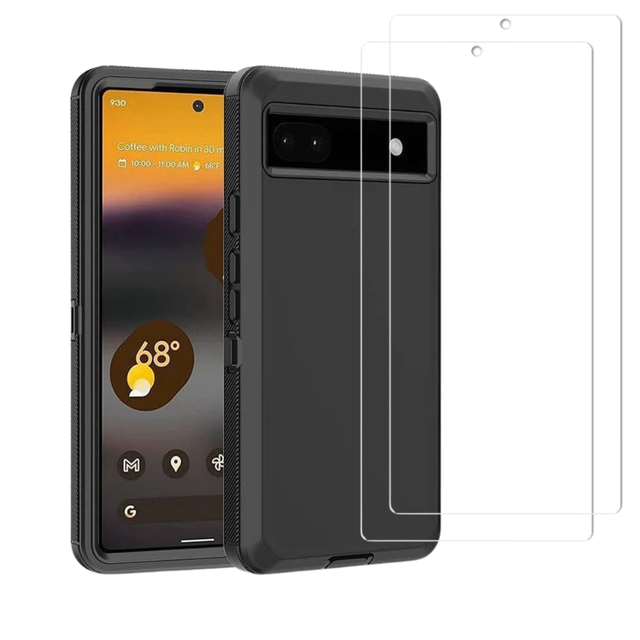 BUPixel6AHeavyDutyBlack2TGClear2Cam