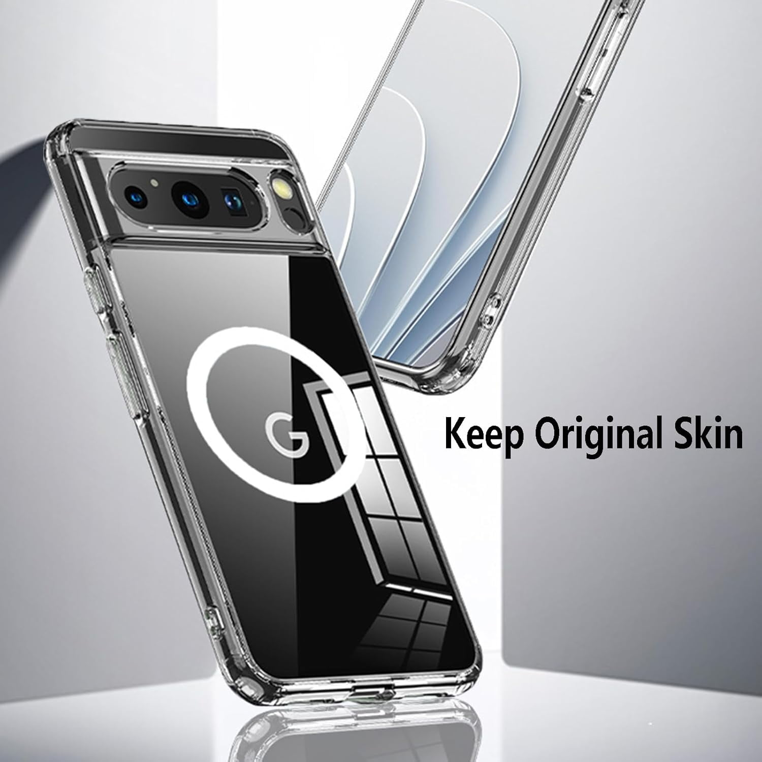 Entronix [Magnetic] Case Compatible with Pixel 10 Pro XL - [Hard Back] Slim Clear