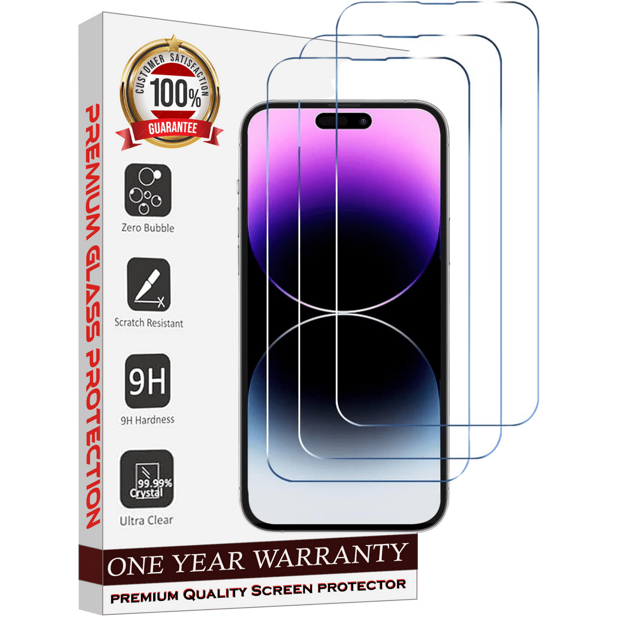 Entronix Clear Screen Protector Compatible with iPhone X/XS - 3-Piece Combo