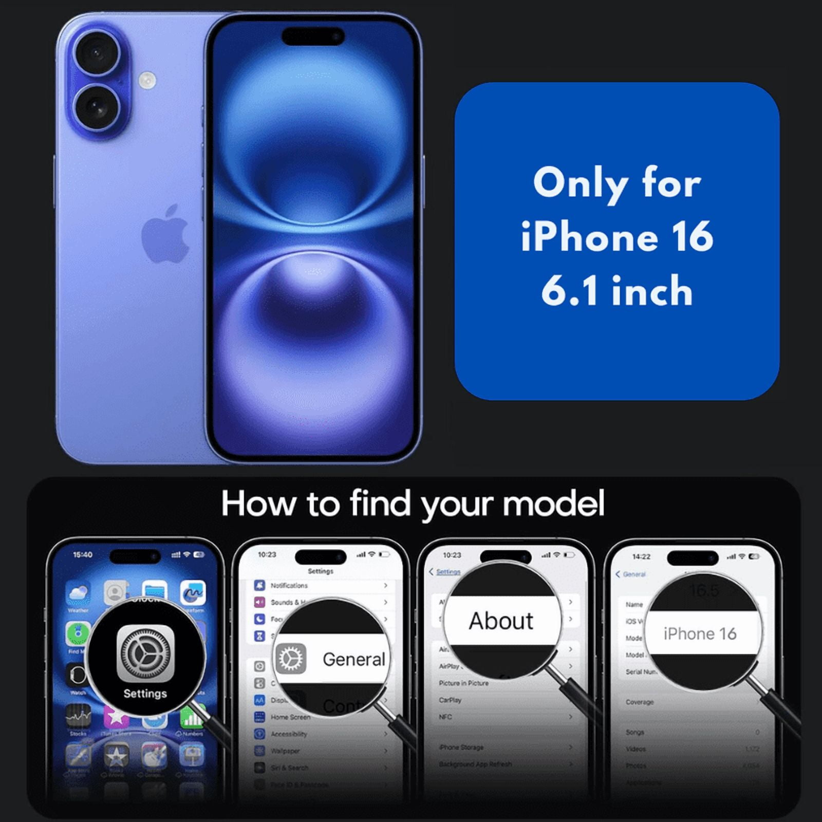 Entronix Bundle Compatible with iPhone 16 - Heavy Duty Case & 2 Clear Screen Protectors