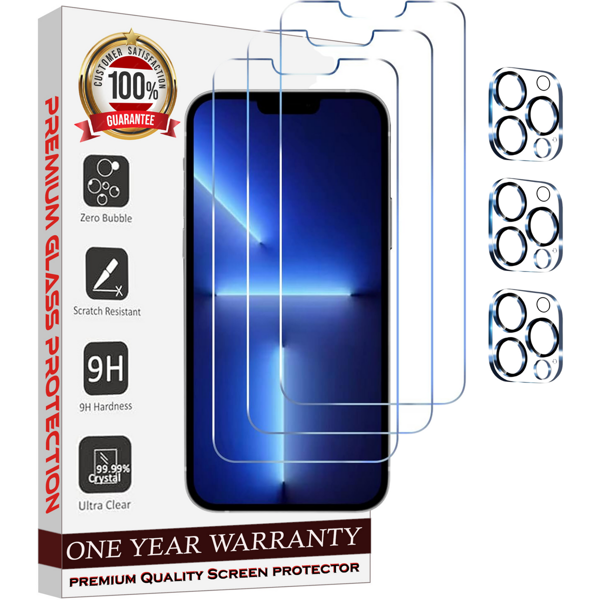 Entronix Case Screen Protector Bundle with Camera Cover Designed for Apple iPhone 12 Pro Clear 9H Hardness,Bubble Free Easy Install, 3 PACK - Entro Retail