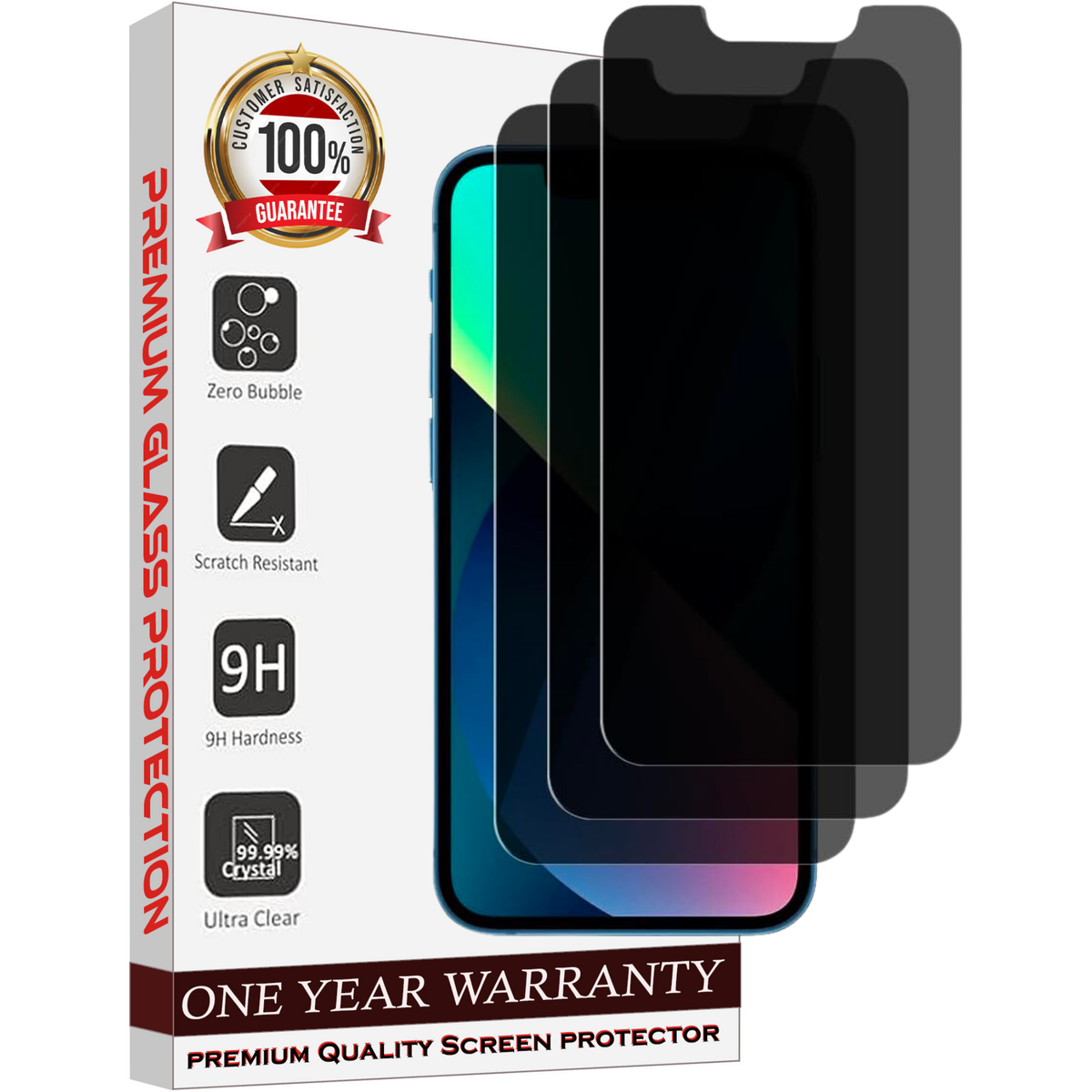 Entronix Anti-Spy Privacy Screen Protector Compatible with iPhone 12 Pro Max - 3-Piece Combo
