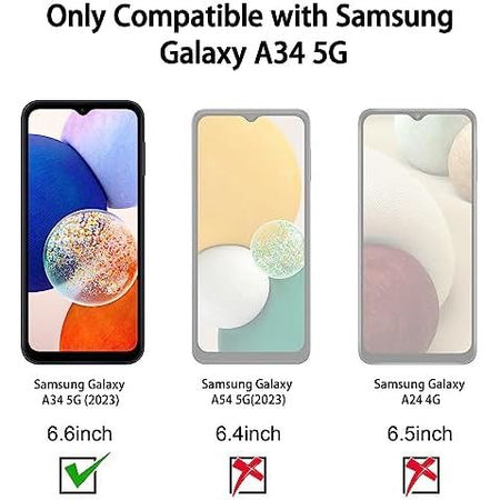 Entronix 2-in-1 Bundle for Samsung Galaxy A34, Heavy Duty Case & Clear Tempered Glass Screen Protector, Full Protection & Easy Installation - Entro Retail