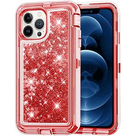 Entronix Heavy Duty Glitter Case for Apple iPhone 14 Pro, Triple-Layer & Full Protection, - Entro Retail