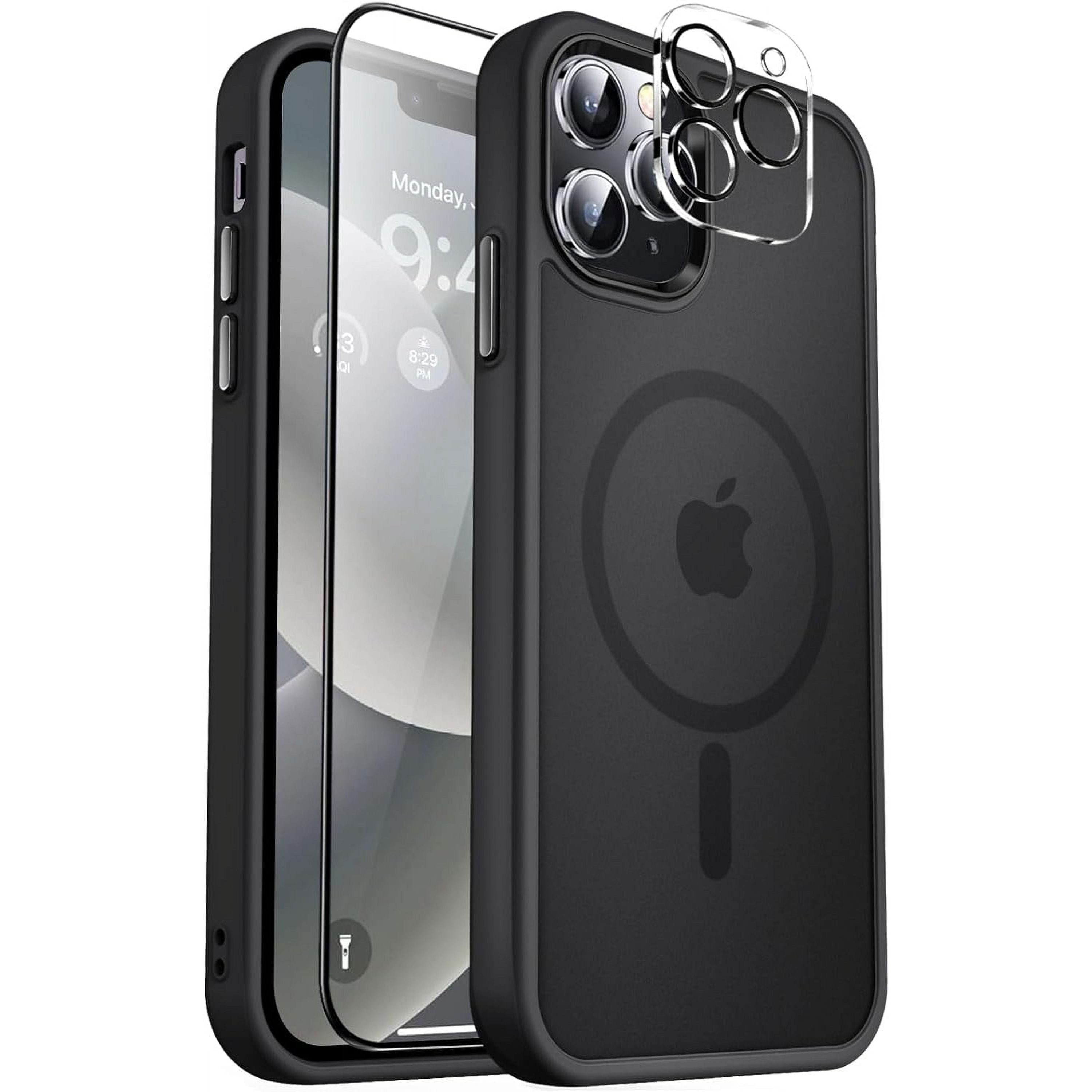 Entronix Apple iPhone 13 Pro Max 3-in-1 Bundle - [Magnetic] Translucent Matte Case, 1 Clear Screen Protector & 1 Camera Lens Protector, - Entro Retail