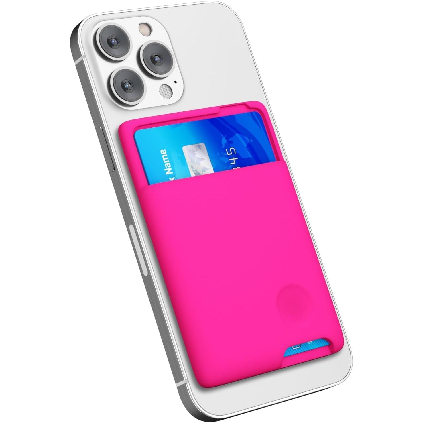 Entronix Silicone Card Holder for Apple/Samsung/All Phones, Sticky Wallet Pocket Back Cover, - Entro Retail