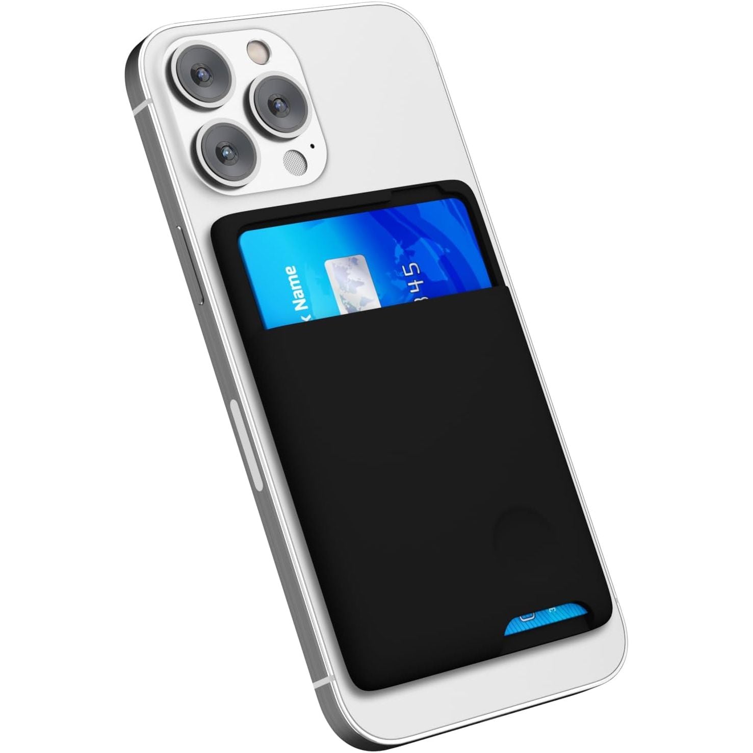 Entronix Silicone Card Holder for Apple/Samsung/All Phones, Sticky Wallet Pocket Back Cover, - Entro Retail