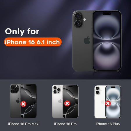 Entronix 6-Pack for Apple iPhone 16, 3 Clear Tempered Glass Screen Protectors & 3 Camera Lens Protectors - Entro Retail