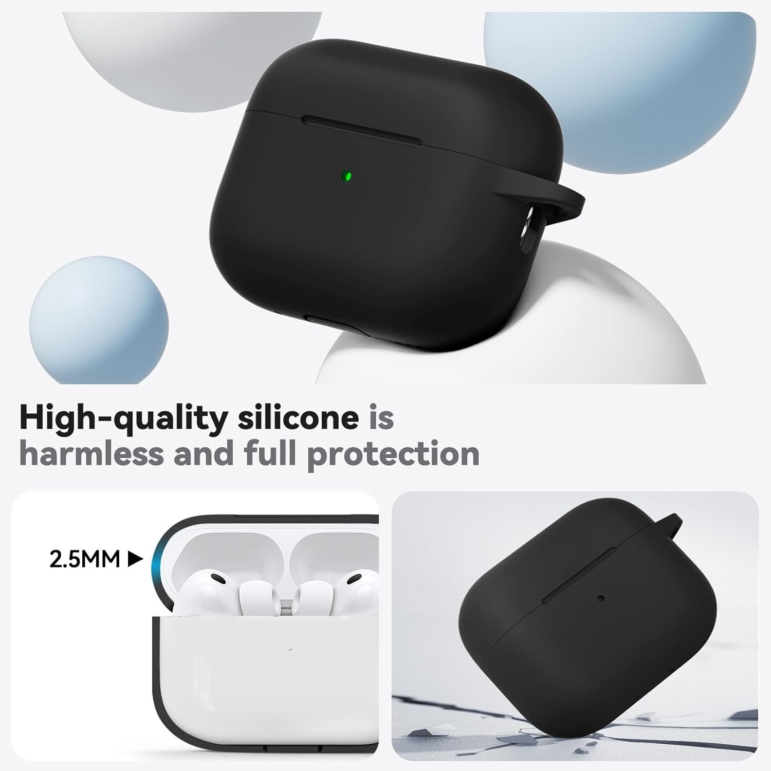 Entronix Case Compatible with AirPods Pro 3rd Gen - Soft-Touch Liquid Silicone