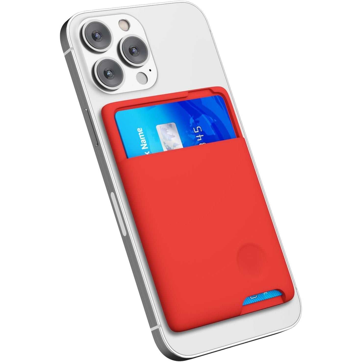 Entronix Silicone Card Holder for Apple/Samsung/All Phones, Sticky Wallet Pocket Back Cover, - Entro Retail