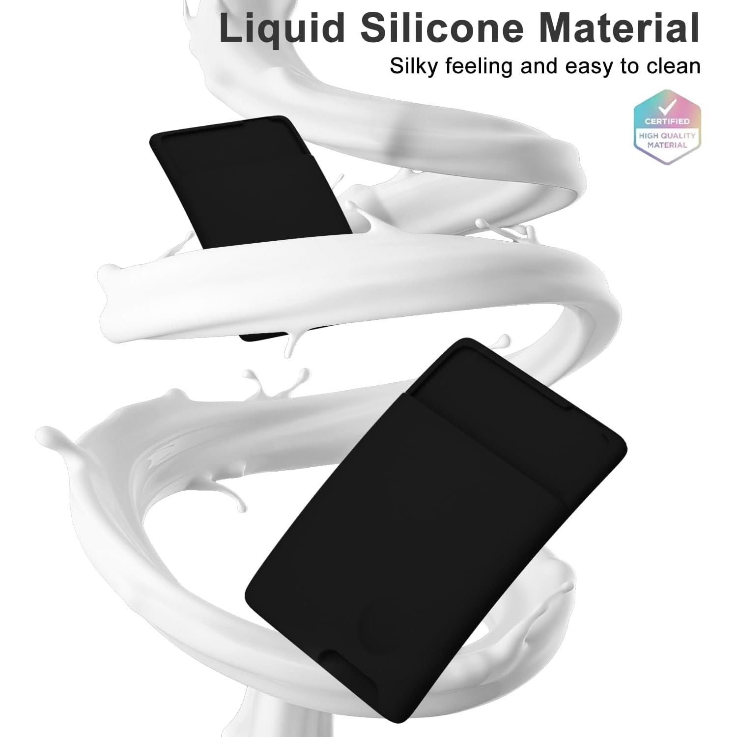 Entronix Silicone Card Holder for Apple/Samsung/All Phones, Sticky Wallet Pocket Back Cover, - Entro Retail