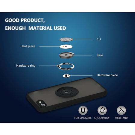 Entronix Matte Ring Case for Apple iPhone 8/7/SE, Slim Matte Cover with Built-In Kickstand, - Entro Retail