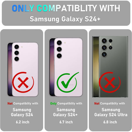 Entronix 2-in-1 Bundle for Samsung Galaxy S24 Plus, Heavy Duty Case & Clear Tempered Glass Screen Protector, Full Protection & Easy Installation - Entro Retail