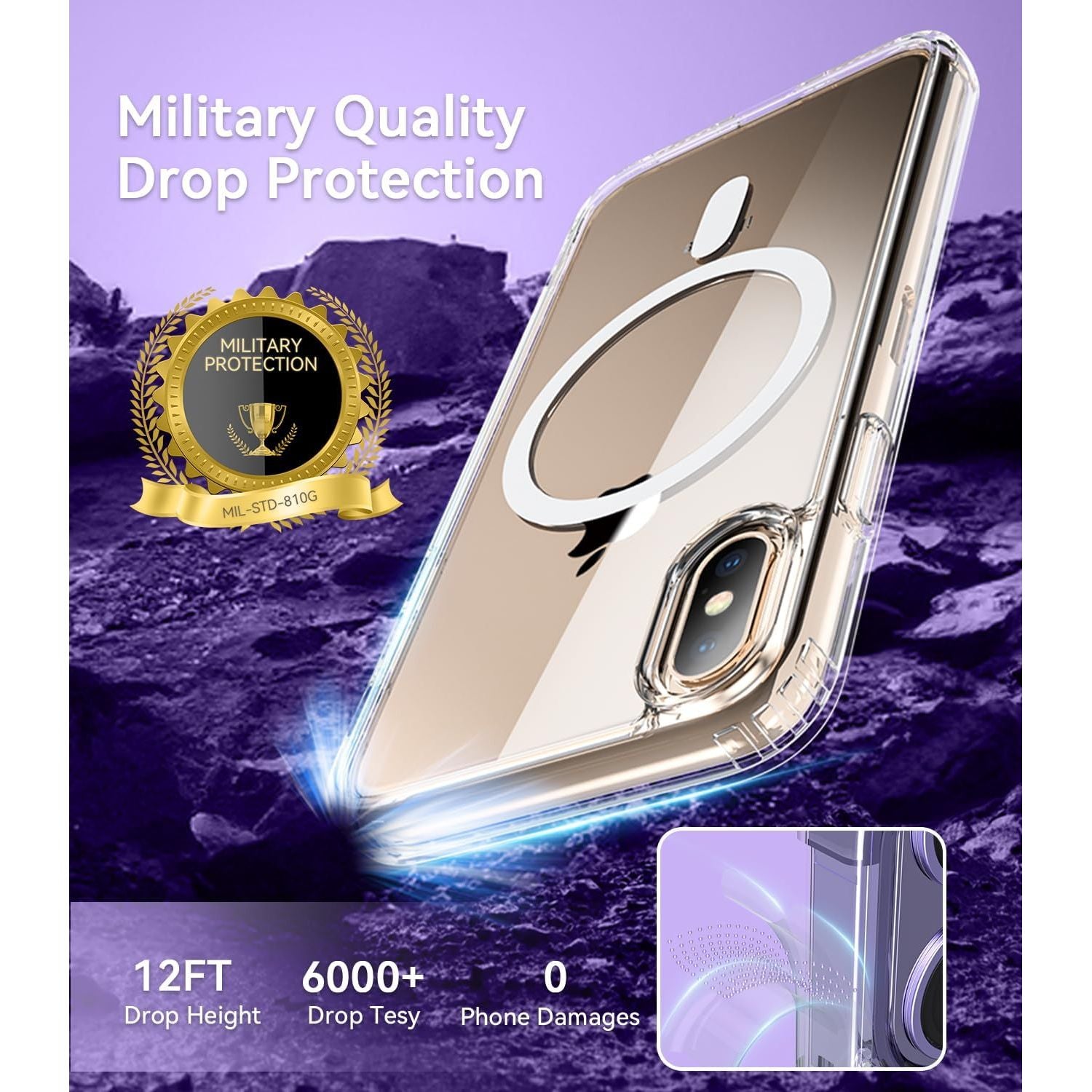 Entronix Bundle Compatible with iPhone XS Max - [Magnetic] Clear Case & 2 Clear Screen Protectors