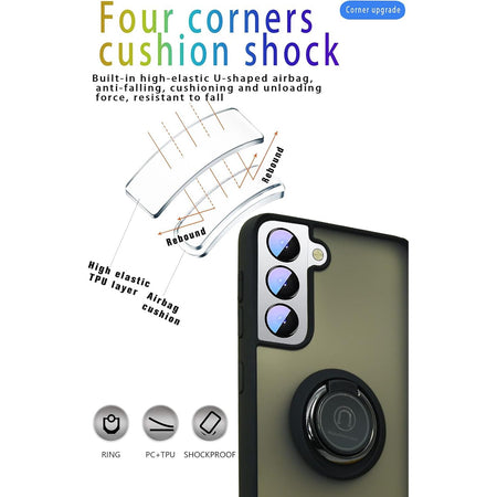 Entronix Matte Ring Case for Samsung Galaxy A53, Slim Matte Cover with Built-In Kickstand, - Entro Retail