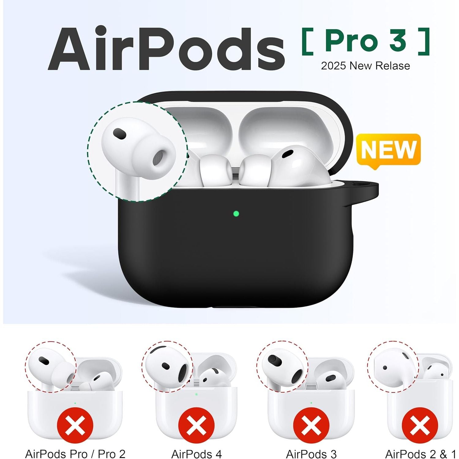 Entronix Case Compatible with AirPods Pro 3rd Gen - Soft-Touch Liquid Silicone