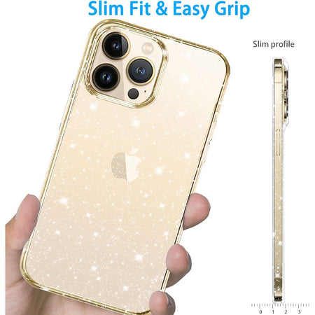 Entronix Glitter Clear Case for Apple iPhone 12 Pro Max, Crystal Clear Sparkly Bumper Cover - Entro Retail