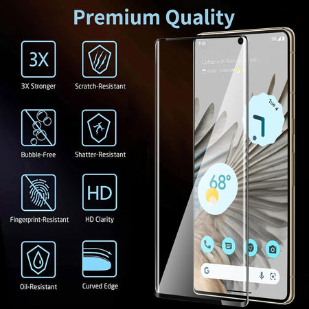 Entronix 2-Pack for Google Pixel 8 Pro, Clear Tempered Glass Screen Protector - Entro Retail