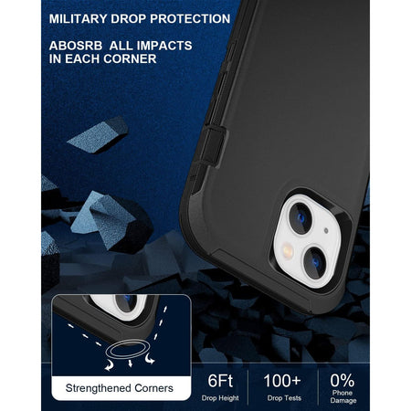 Entronix 3-in-1 Bundle for Apple iPhone 15 Plus, Heavy Duty Case & 2 Clear Tempered Glass Screen Protectors - Entro Retail