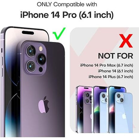 Entronix Heavy Duty Glitter Case for Apple iPhone 14 Pro, Triple-Layer & Full Protection, - Entro Retail