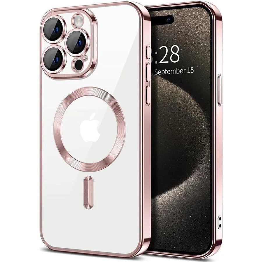 Entronix [Magnetic] Case Compatible with iPhone 14 Pro - [Clear Back] Luxury Glossy Cover
