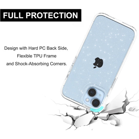 Entronix Glitter Clear Case for Apple iPhone 8/7/SE, Crystal Clear Sparkly Bumper Cover - Entro Retail