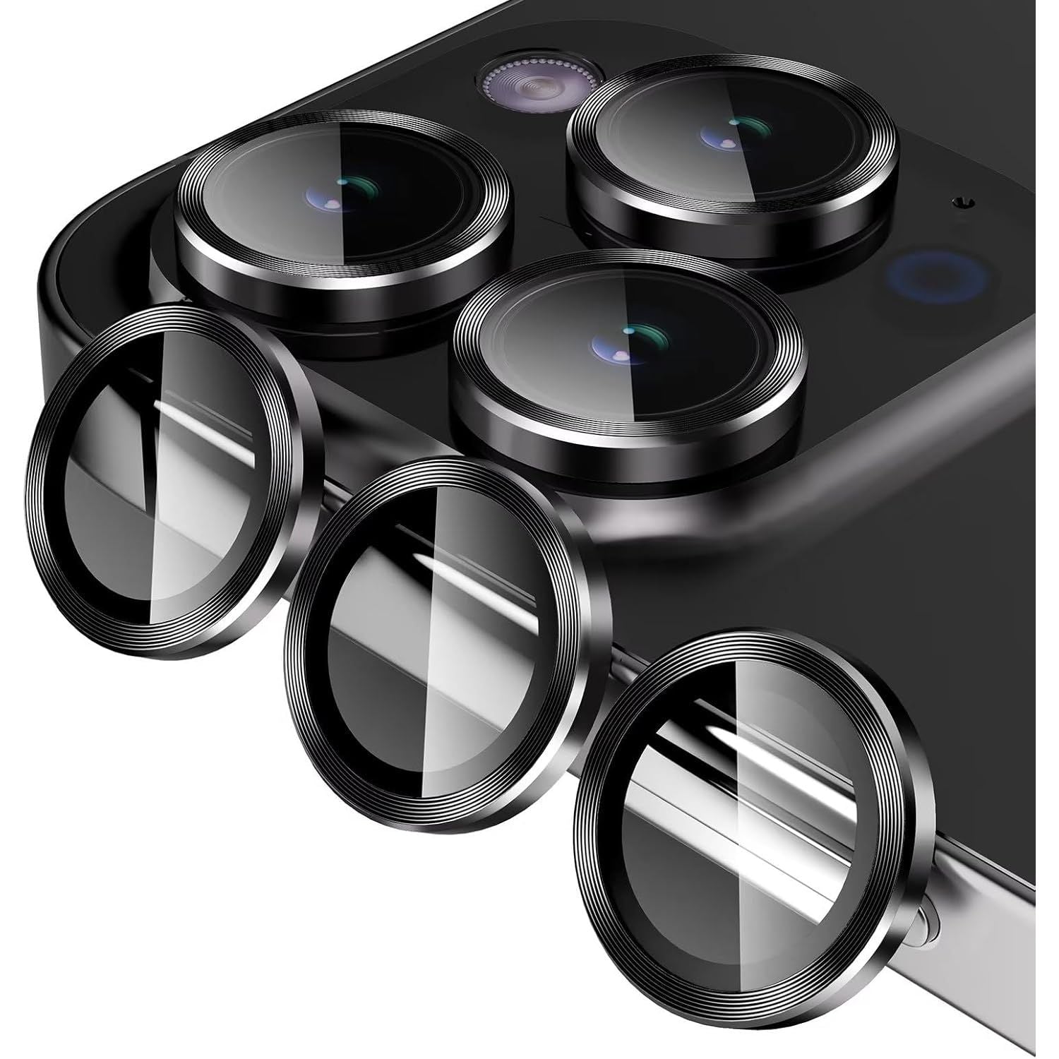 Entronix Metallic Camera Lens Protector for Apple iPhone 15 Pro Max, Easy Installation, - Entro Retail