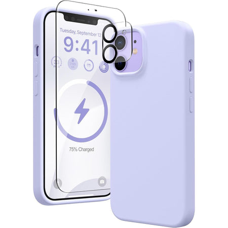 Entronix Silicone Case Designed for Apple iPhone 11 Liquid Silicone Case, 3 in 1 Bundle Case with Clear Tempered Glass and Camera Lens Shockproof Case - Entro Retail