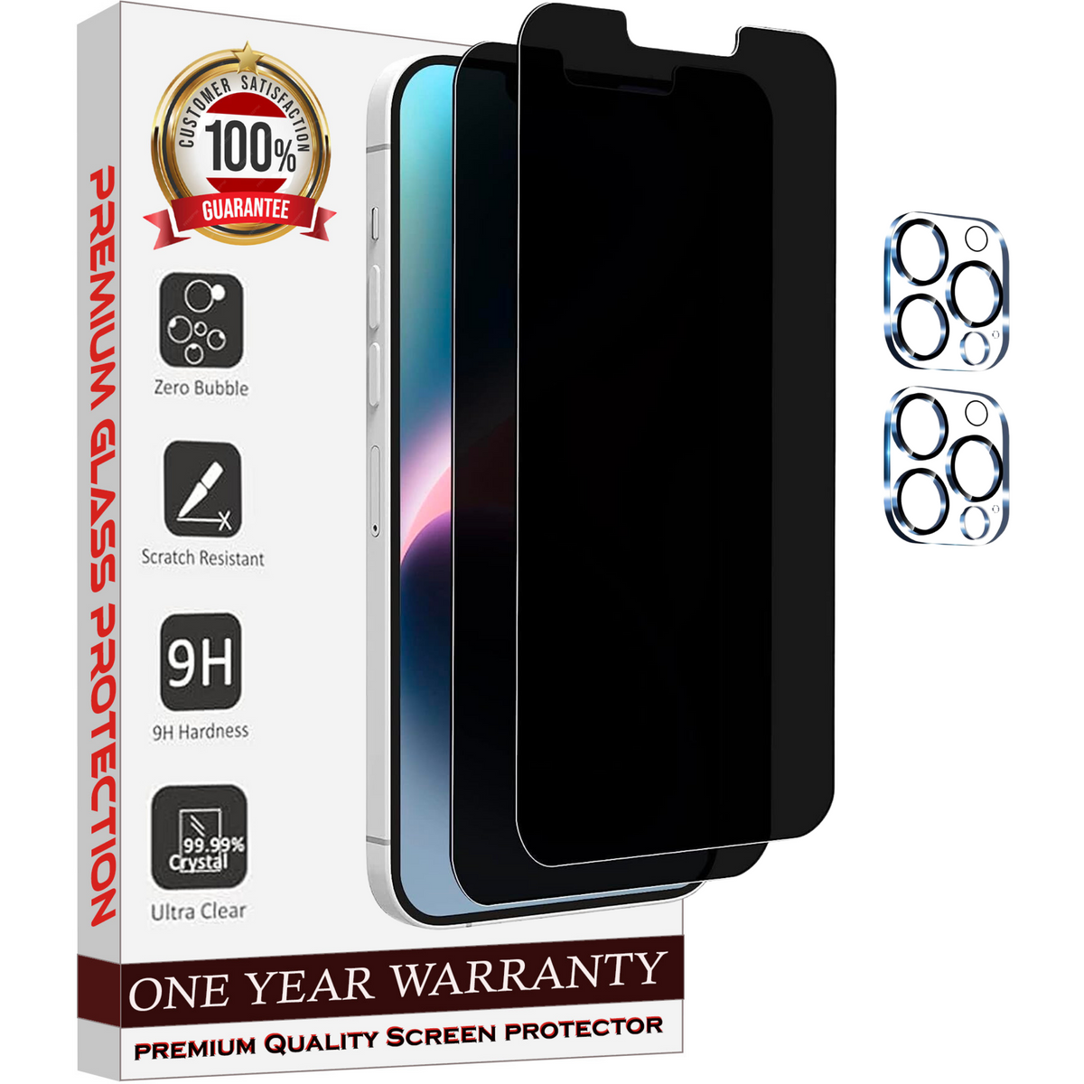 Entronix Case Screen Protector Bundle with Camera Cover Designed for Apple iPhone 13 Pro Privacy 9H Hardness,Bubble Free Easy Install,2 PACK - Entro Retail