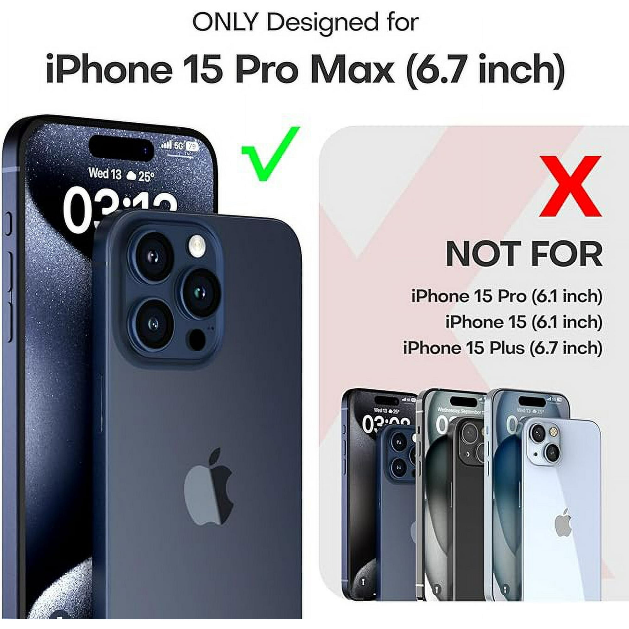 Entronix [Magnetic] Case Compatible with iPhone 15 Pro Max - [Clear] Triple-Layer Heavy Duty Protection