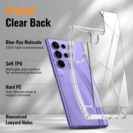 Entronix Clear Case for Samsung Galaxy S21 Ultra, Crystal Clear Transparent Bumper Cover - Entro Retail