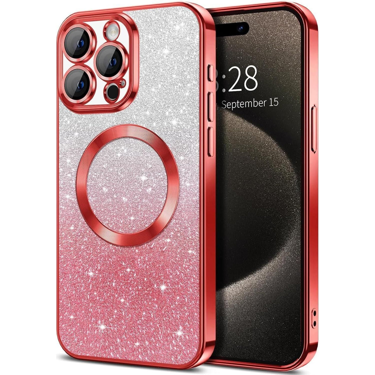Entronix [Magnetic] Case Compatible with iPhone 14 Pro - [Clear Back] Luxury Glossy Cover