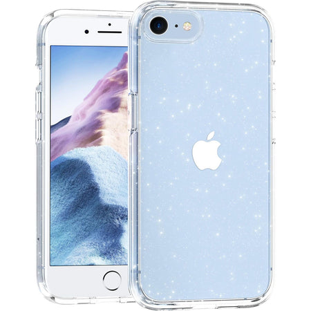 Entronix Glitter Clear Case for Apple iPhone 8/7/SE, Crystal Clear Sparkly Bumper Cover - Entro Retail