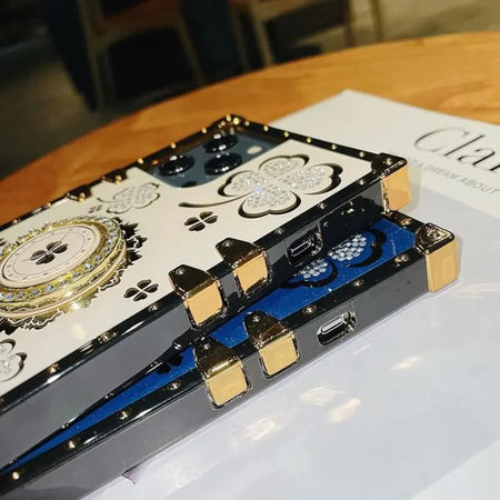 Entronix Cute Luxury Lucky Ring Case for Apple iPhone 16 Pro Max Case for Women Girls Built with Kickstand, Cute Love Soft TPU Back Cover - Entro Retail