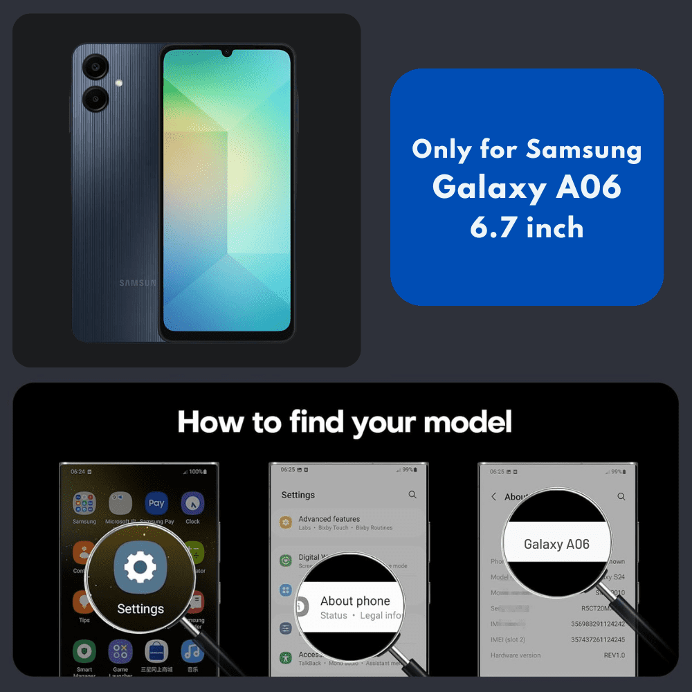 Entronix Anti-Spy Privacy Screen Protector Compatible with Galaxy A06 - 3-Piece Combo