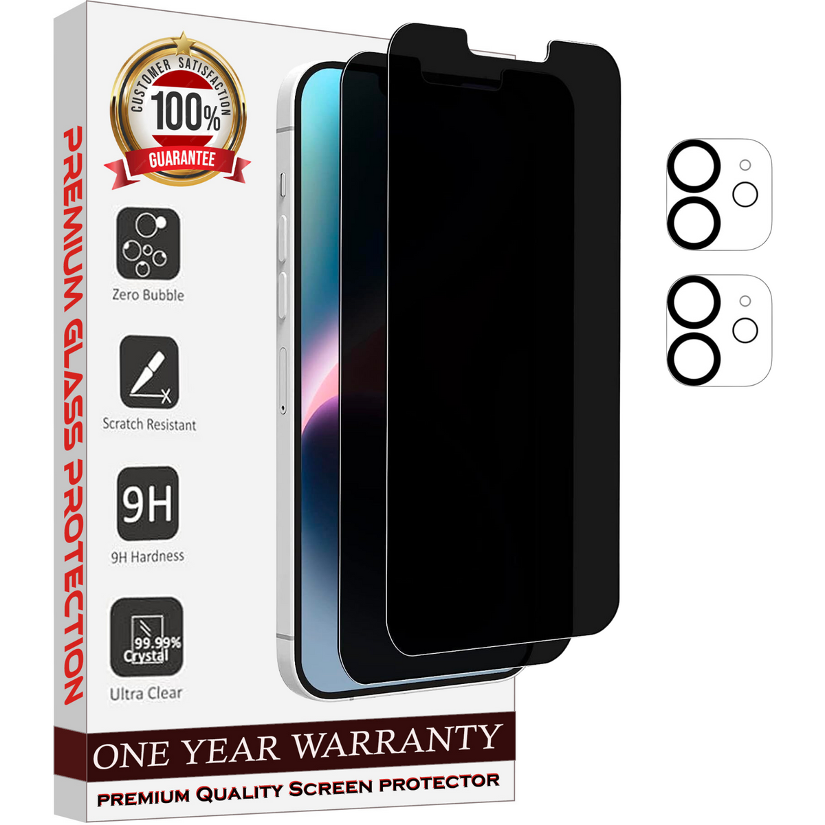 Entronix Case Screen Protector Bundle with Camera Cover Designed for Apple iPhone 12 Mini Privacy 9H Hardness,Bubble Free Easy Install,2 PACK - Entro Retail