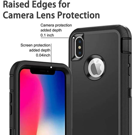 Entronix Heavy Duty Case for Apple iPhone Xs - Triple Layer Bumper Cover, Protective Smartphone Accessories - Entronix