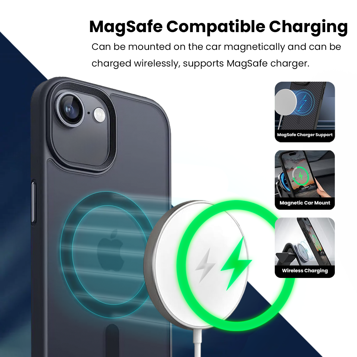 Entronix [Magnetic] Case Compatible with iPhone 16E - Translucent Frosted Matte