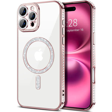 Entronix Apple iPhone 16 Pro Max [Magnetic-Compatible] Case - Rhinestone DIamonds, - Entro Retail