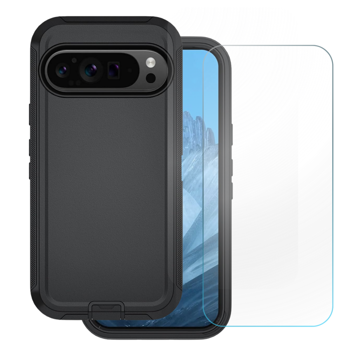 Entronix Bundle Compatible with Pixel 9 Pro XL - Heavy Duty Case & 1 Clear Screen Protector