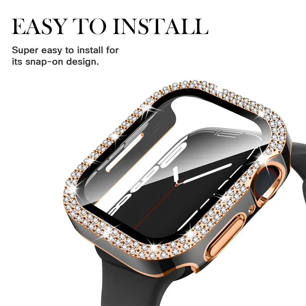 Entronix Case Compatible with iWatch Series 6/5/4/SE, 44mm - Diamond Cover w/ Built-In Screen Protector