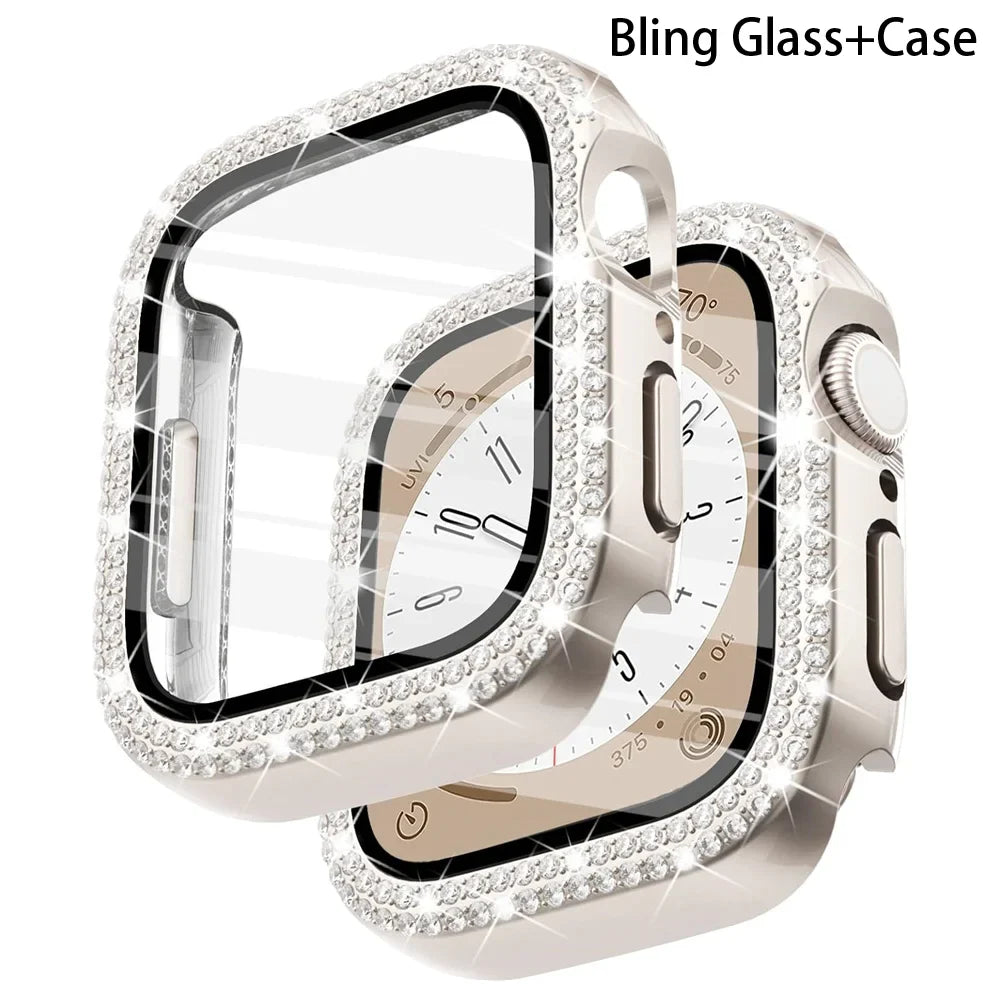 Entronix Case Compatible with iWatch Series 6/5/4/SE, 44mm - Diamond Cover w/ Built-In Screen Protector