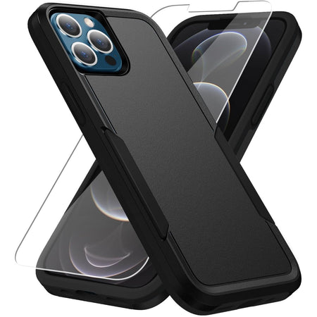 Entronix Heavy Duty Case Designed for Apple iPhone 13 Pro with 1Pc Tempered Glass Screen Protector, Shockproof Dropproof Anti-Scratch Cover - Entro Retail