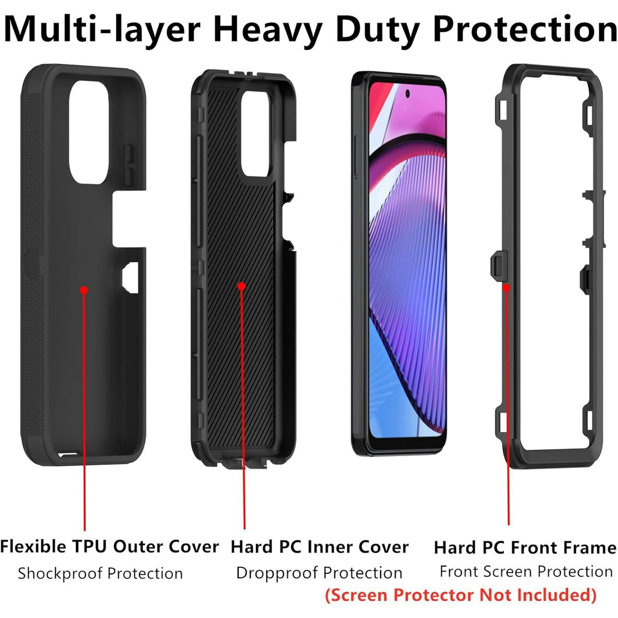 Entronix Bundle Compatible with Pixel 6 - Heavy Duty Case & 2 Clear Screen Protectors