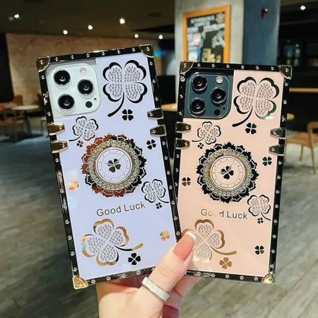 Entronix Cute Luxury Lucky Ring Case for Apple iPhone 16 Pro Max Case for Women Girls Built with Kickstand, Cute Love Soft TPU Back Cover - Entro Retail