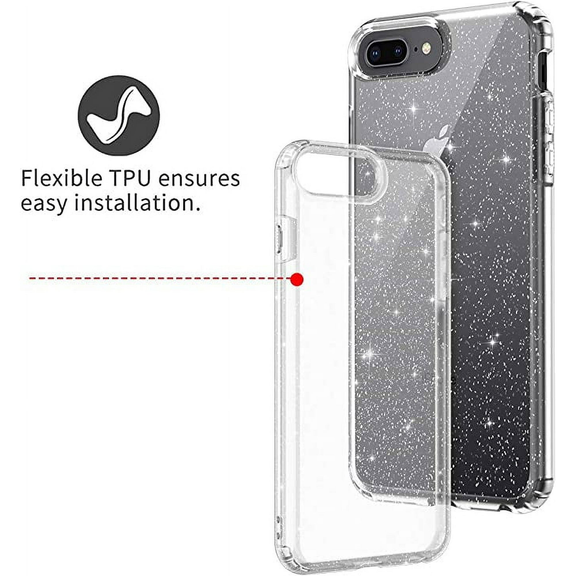 Entronix Apple iPhone 8 Plus/7 Plus Crystal Clear Case - Glitter - Entronix