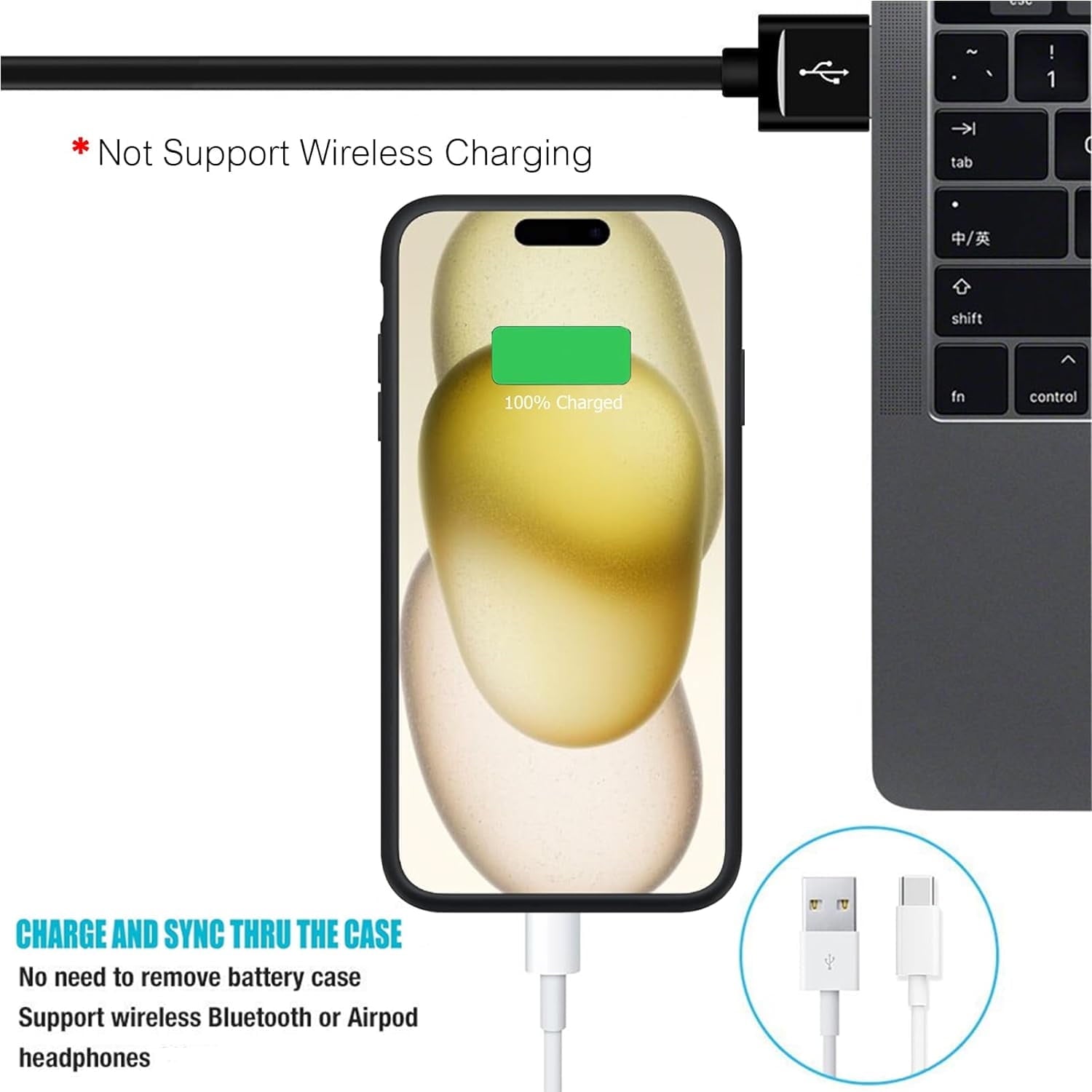 Entronix Case Compatible with iPhone 12 Pro Max - [7000mAh] Charging Powerbank Cover