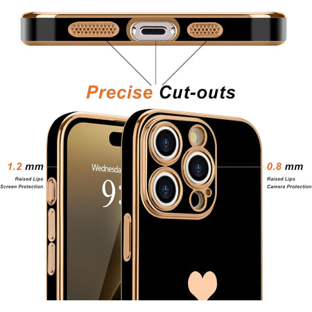 Entronix Apple iPhone 16 Pro [Smile Everyday] Luxury Heart & 2 Tempered Glass Screen Protectors - Entronix