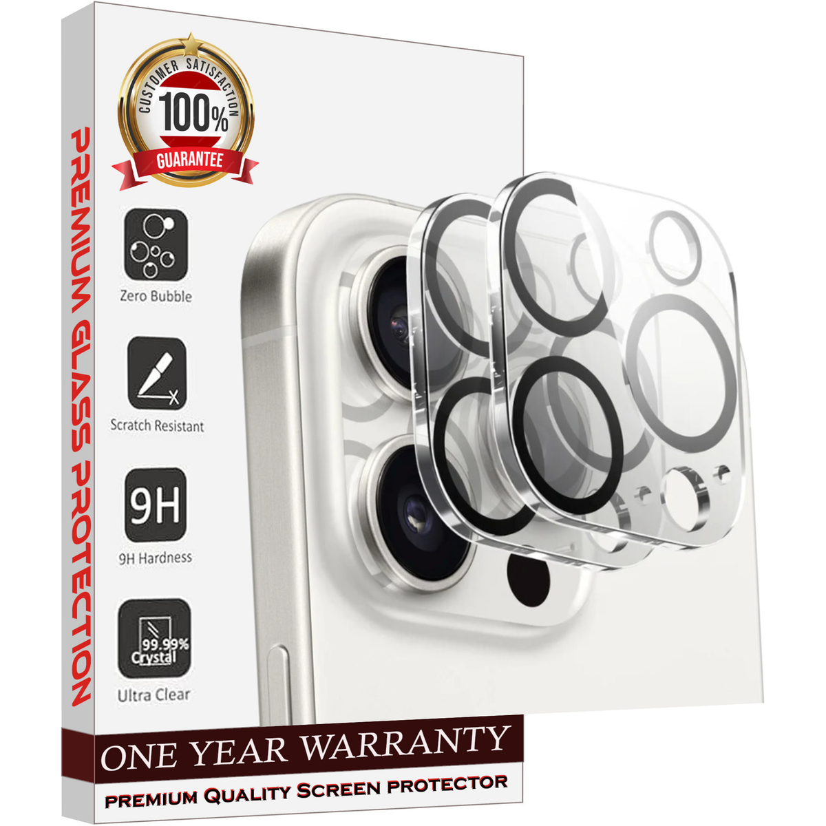 Entronix Clear Camera Lens Protector Compatible with iPhone 16 Pro Max - 2-Piece Combo