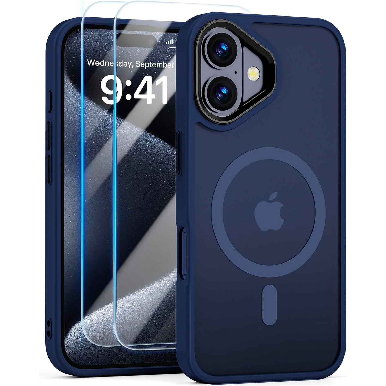 Entronix Apple iPhone 16 [Magnetic-Compatible] Clear Case & 2 Tempered Glass Screen Protectors - Entronix